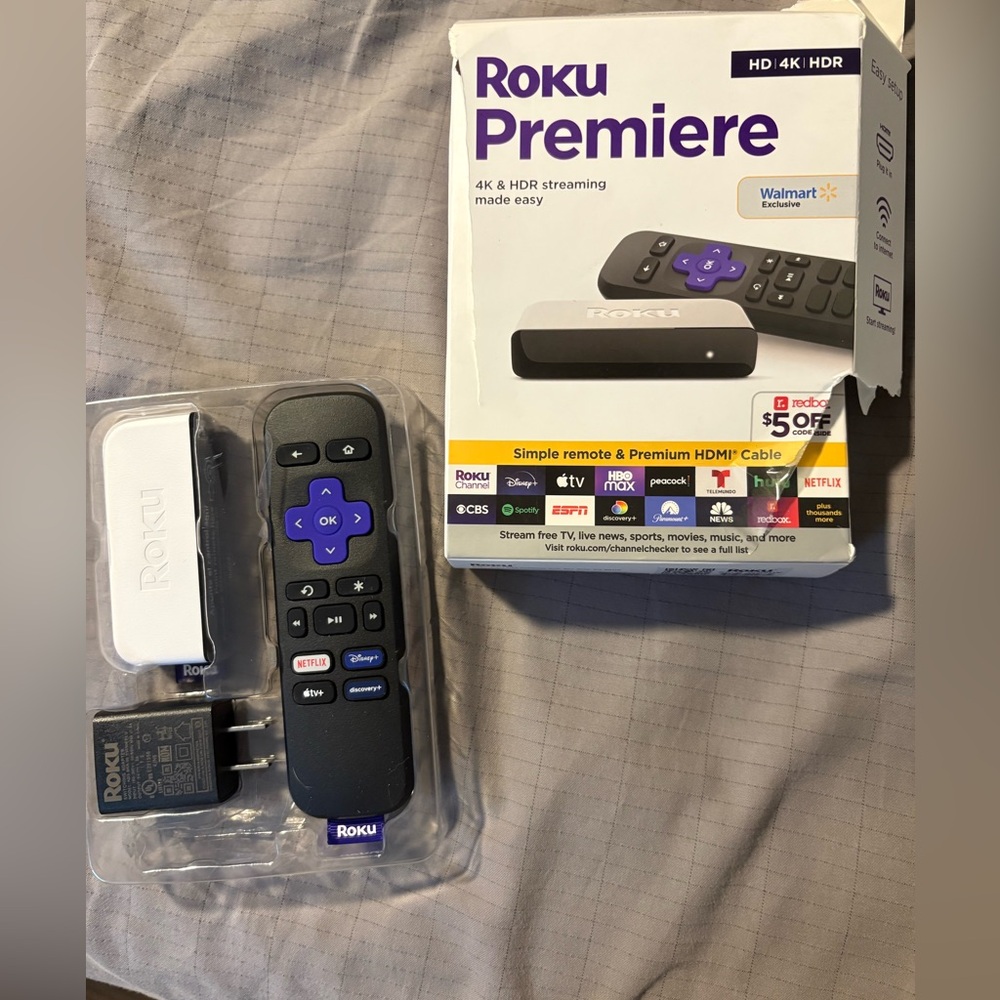 Roku Premiere Media Streamer - Black and Purple
